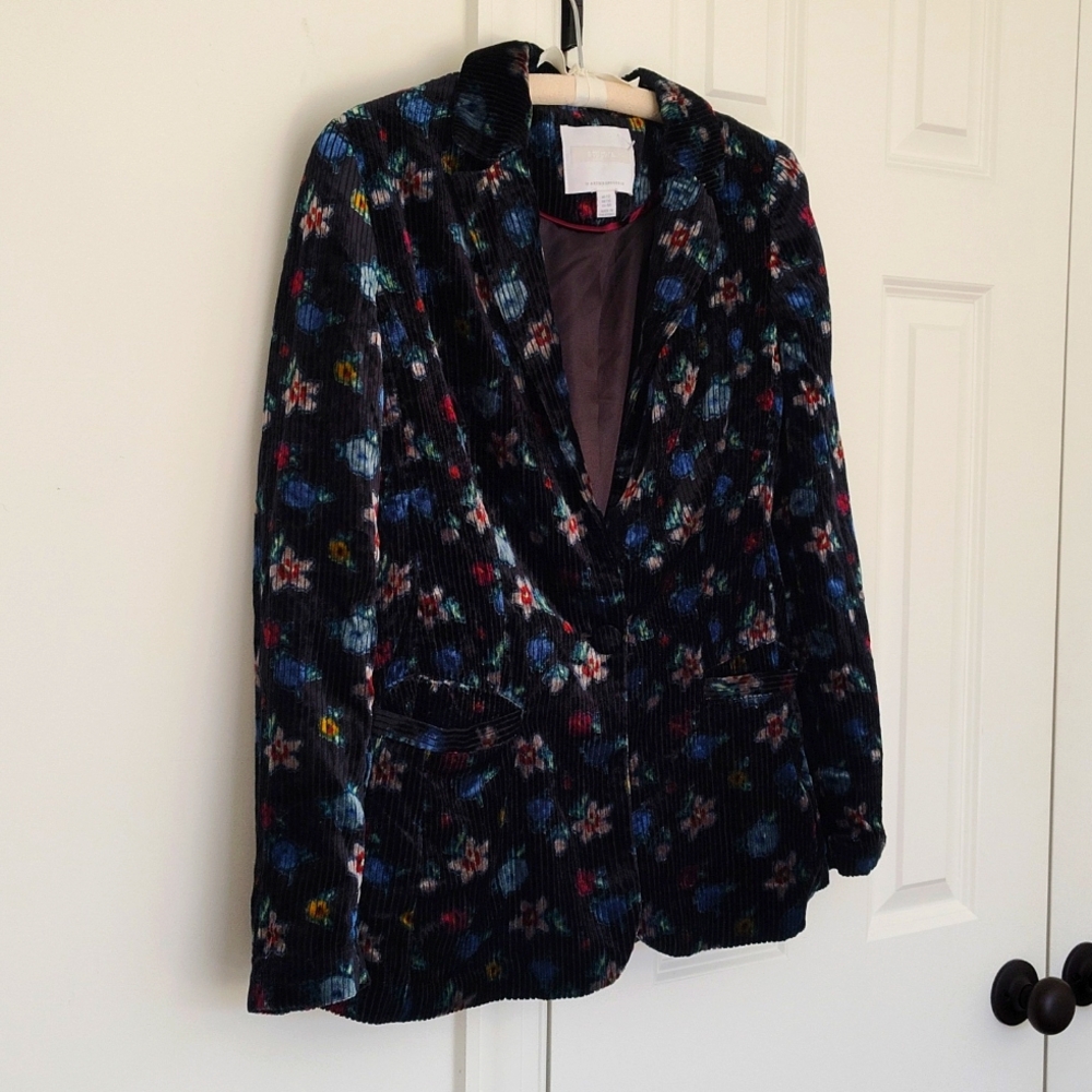 NWOT ANTHROPOLOGIE ett:twa Blooming Blazer Floral Velvet Size 12 - Picture 4 of 14